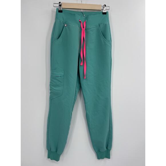 Figs Pants - Figs Teal Green Jogger Scrub Bottom XXS